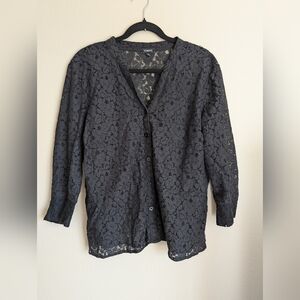 Elementz Chic Black Lace Blouse Size XL